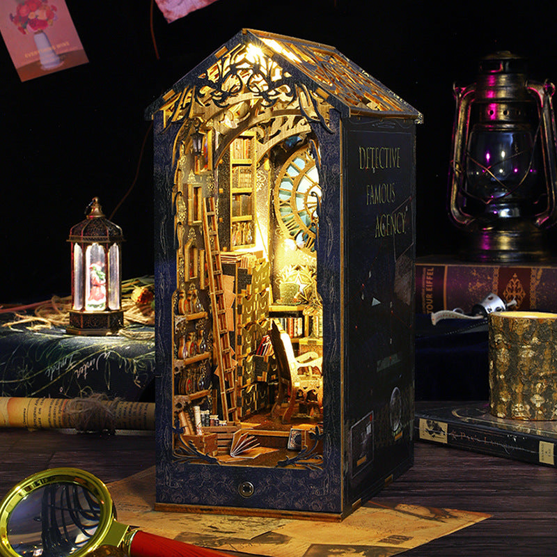 Handmade Cottage Book Stand Detective Club Creative 3D Stereo Model Assembly New Year And Birthday Gifts - Home Decor & Storage | VELOURY LIVING