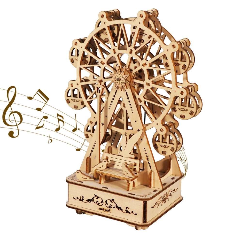 Sales Are Prohibited On The Temu And Shein Music Park 3D Wooden Puzzles Music Box Ferris Wheel Diy Crafts Handmade Model Kits For Women Birthday Gifts - Home Decor & Storage | VELOURY LIVING