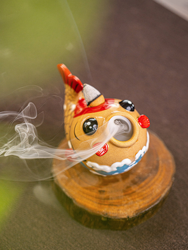 Desktop Reflux Incense Burner With Fish Ornaments Every Year - Home Decor & Storage | VELOURY LIVING