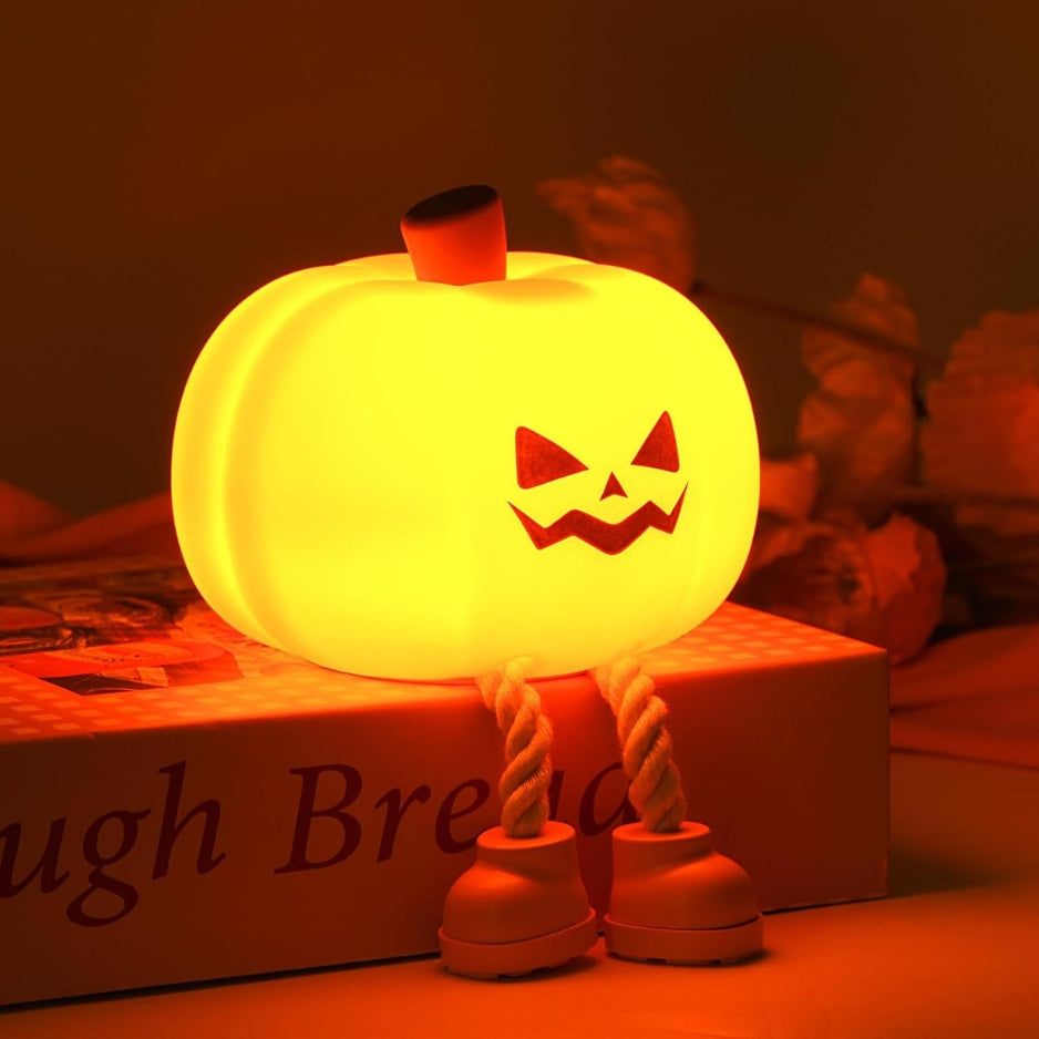 Pumpkin Night Light Official Licensed Genuine Halloween Lamp Decor Gifts Silicone Rechargeable Bedside Touch Dimmable Lamp Festival Decor For Woman - Home Decor & Storage | VELOURY LIVING