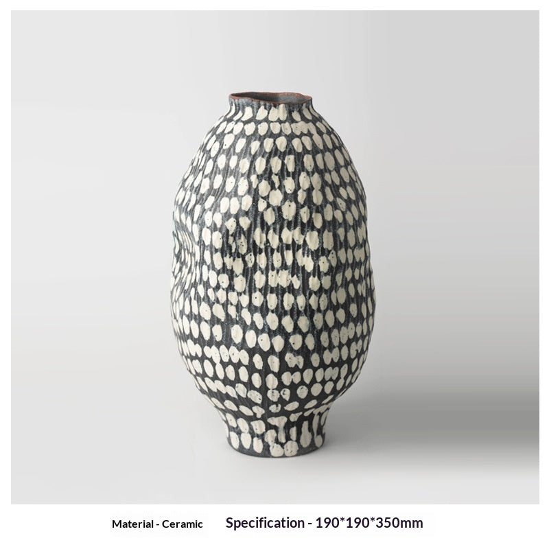 Eastern Aesthetic Vintage Ceramic Vase Handcrafted Premium Quality - Home Decor & Storage | VELOURY LIVING