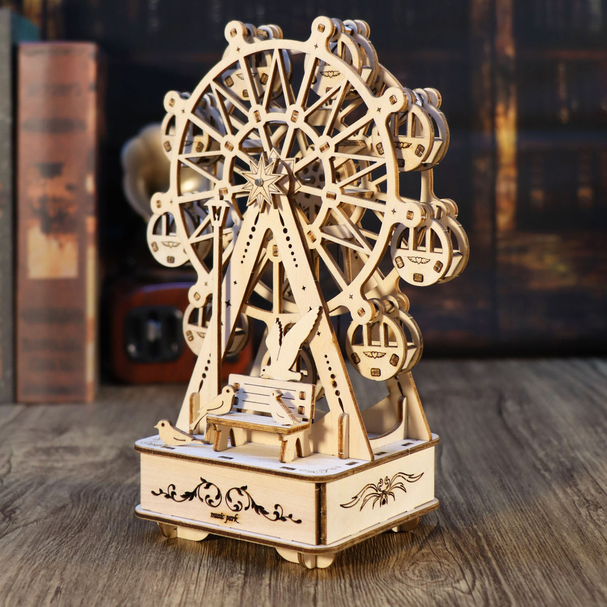Sales Are Prohibited On The Temu And Shein Music Park 3D Wooden Puzzles Music Box Ferris Wheel Diy Crafts Handmade Model Kits For Women Birthday Gifts - Home Decor & Storage | VELOURY LIVING