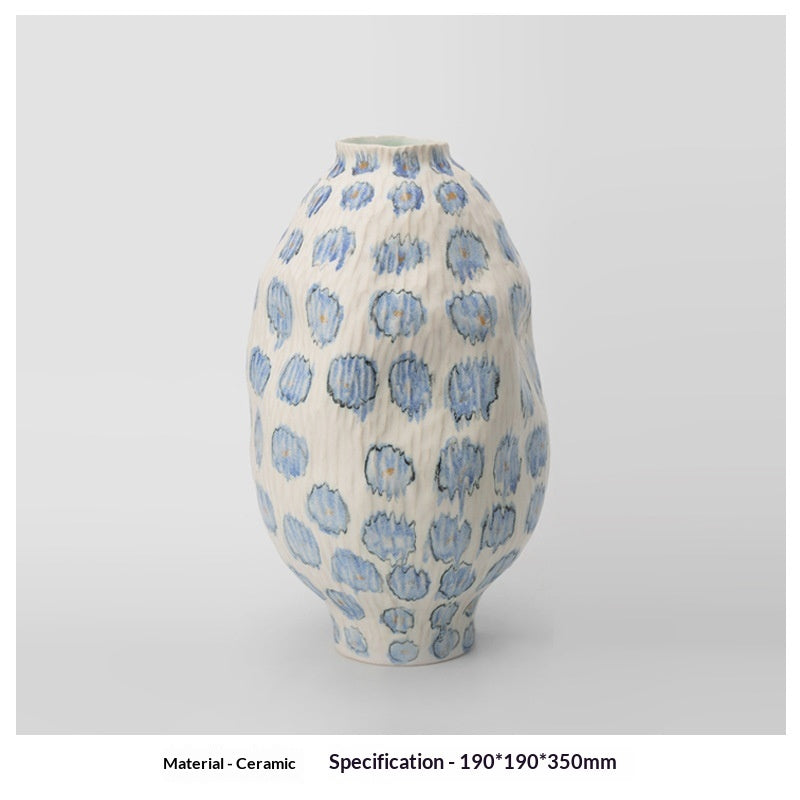 Eastern Aesthetic Vintage Ceramic Vase Handcrafted Premium Quality - Home Decor & Storage | VELOURY LIVING