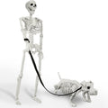 Lighted Human Dog Skeleton Halloween Decorations Outdoor Indoor 36 Inch Realistic Full Body Movable Posable Skeleton Spooky Halloween Decor - Home Decor & Storage | VELOURY LIVING