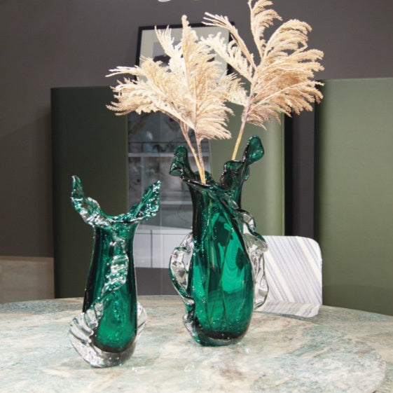 Minimalist Handcrafted Glass Art Decorative Vase - Home Decor & Storage | VELOURY LIVING