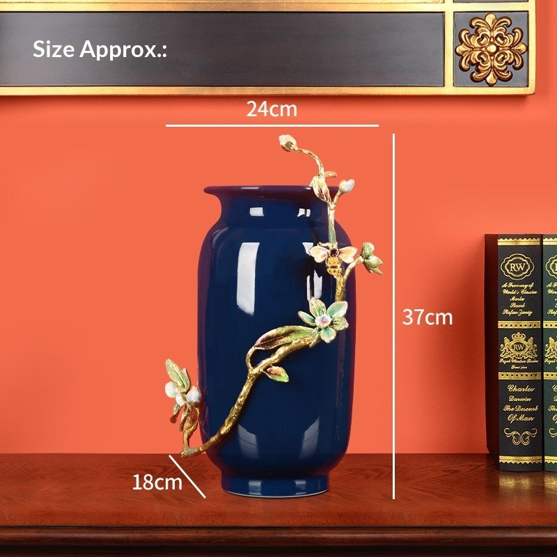 Luxurious And Fulfilling Crabapple Ceramic Decorative Vase - Home Decor & Storage | VELOURY LIVING