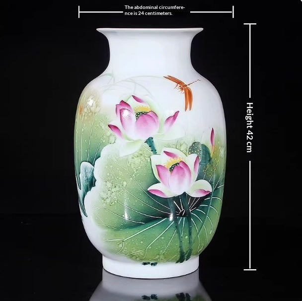 Lotus Flower Vase Ornaments For Living Room And Entryway Symbolizing Abundance Year After Year - Home Decor & Storage | VELOURY LIVING