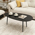 Black Stylish Irregular Shape Coffee Table Heavy Duty Metal Base Oval Sofa Side Table Multifunctional Decor Center Table For Home Living Room - Home Decor & Storage | VELOURY LIVING