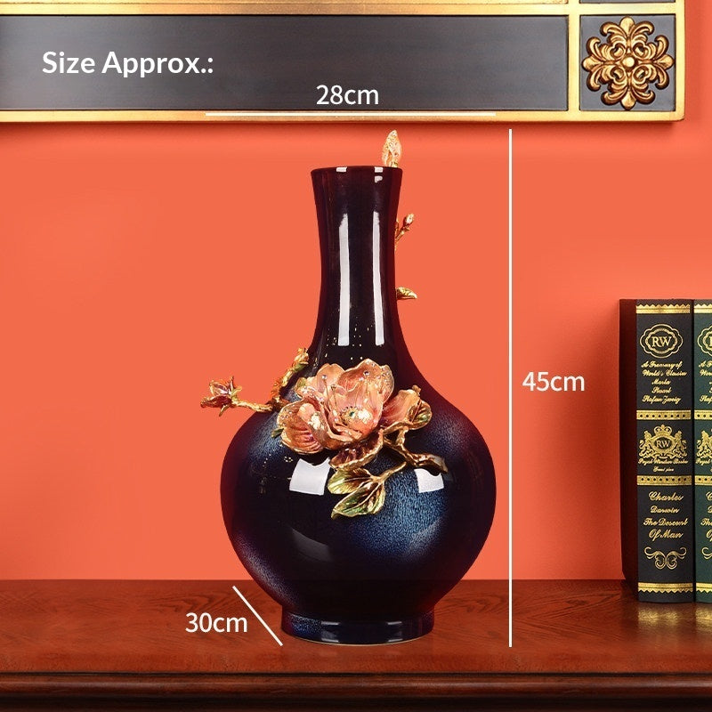 Luxurious And Fulfilling Crabapple Ceramic Decorative Vase - Home Decor & Storage | VELOURY LIVING