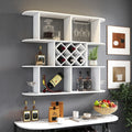 Large Wall Mounted 3 Tier Rustic Bottle Wine Rack Multifunctional Wooden Wall Mounted Wine Rack Storage Rack With Wine Glass Holder Mounted Wall Storage Winerack Rack For Home Bar Dining Room Decor - Home Decor & Storage | VELOURY LIVING