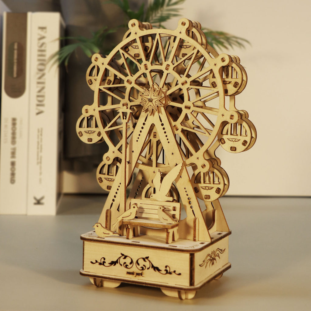 Sales Are Prohibited On The Temu And Shein Music Park 3D Wooden Puzzles Music Box Ferris Wheel Diy Crafts Handmade Model Kits For Women Birthday Gifts - Home Decor & Storage | VELOURY LIVING