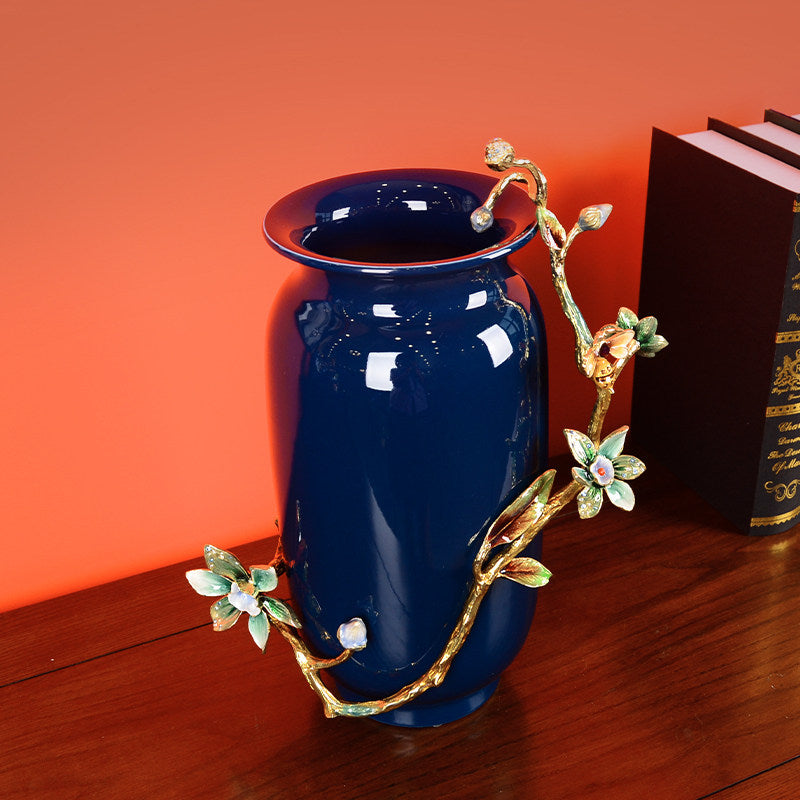 Luxurious And Fulfilling Crabapple Ceramic Decorative Vase - Home Decor & Storage | VELOURY LIVING