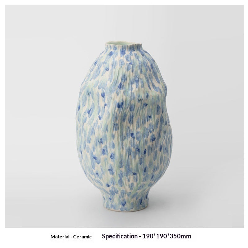Eastern Aesthetic Vintage Ceramic Vase Handcrafted Premium Quality - Home Decor & Storage | VELOURY LIVING