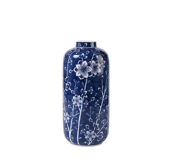Blue And White Porcelain Vase Ceramic Flower Vase Decorative Floral Arrangement Centerpiece - Home Decor & Storage | VELOURY LIVING