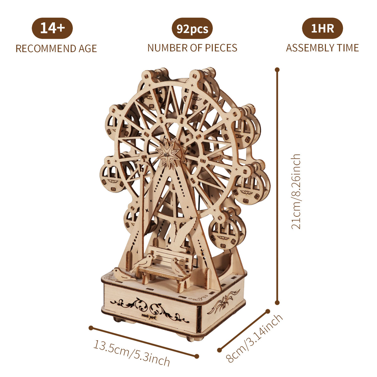 Sales Are Prohibited On The Temu And Shein Music Park 3D Wooden Puzzles Music Box Ferris Wheel Diy Crafts Handmade Model Kits For Women Birthday Gifts - Home Decor & Storage | VELOURY LIVING