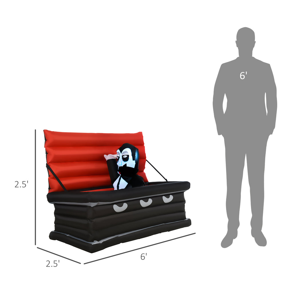 Halloween Inflatables Outdoor Decorations Vampire And Giant Coffin Blow Up Led Yard Decor For Garden Lawn Party Holiday - Home Decor & Storage | VELOURY LIVING