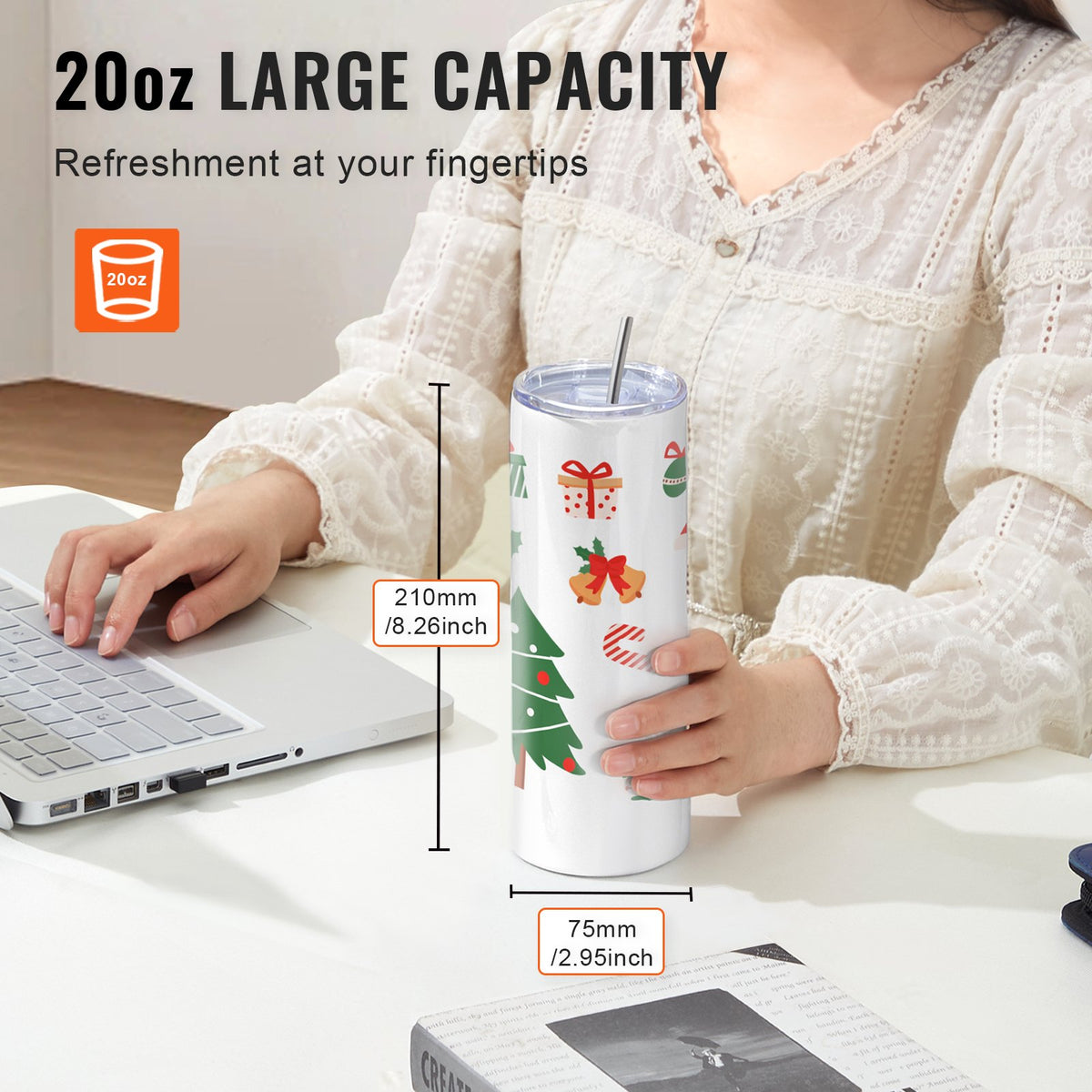 24 Pack Sublimation Tumblers 20Oz Skinny Straight Stainless Steel Sublimation Tumblers Blank Stainless Steel Double Wall Tumbler For Heat Transfer Customized Gifts With Lid And Straw Gift Box - Home Decor & Storage | VELOURY LIVING