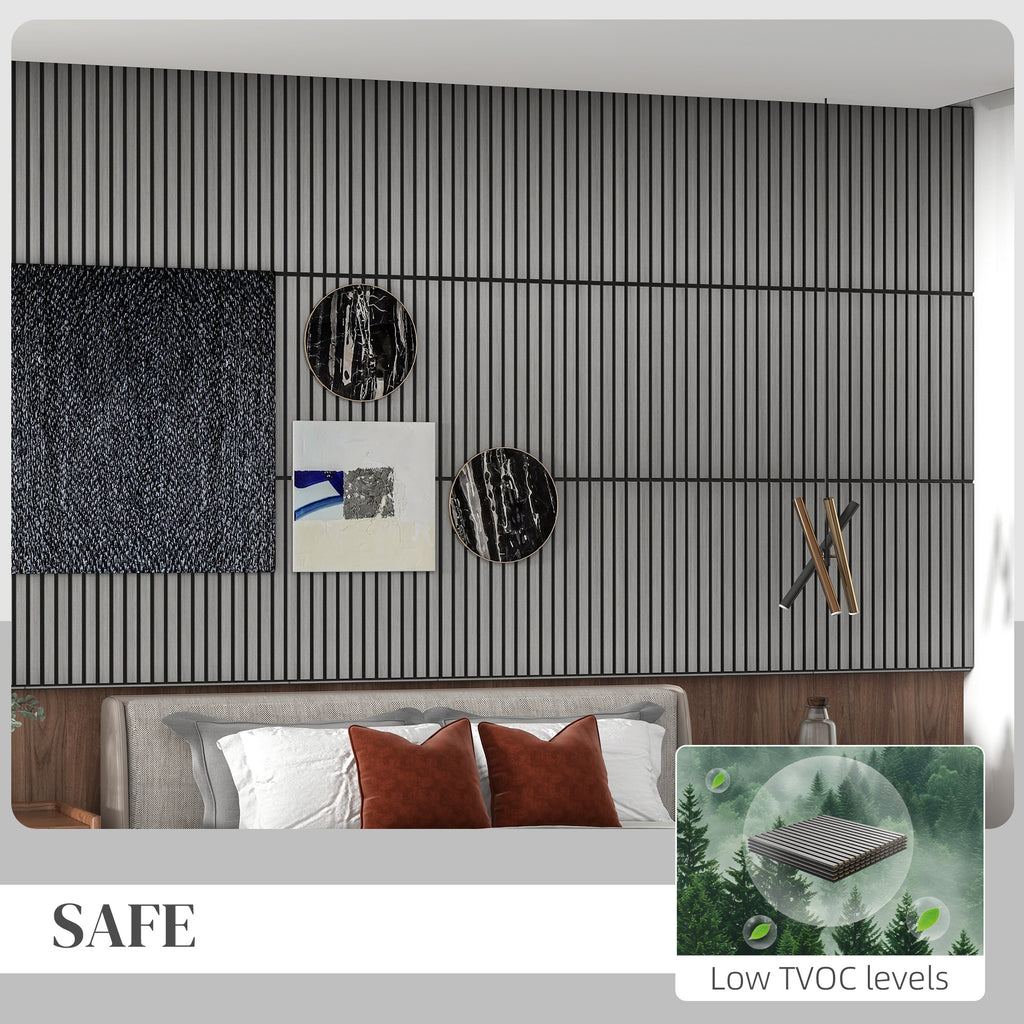 24X24 Wood Panels For Wall 4 Pack Acoustic Panels Sound Absorbing Slat Wall For Interior Wall Decor Home Gray - Home Decor & Storage | VELOURY LIVING