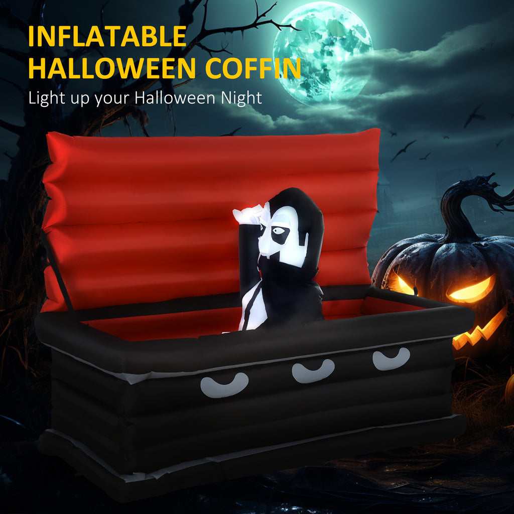 Halloween Inflatables Outdoor Decorations Vampire And Giant Coffin Blow Up Led Yard Decor For Garden Lawn Party Holiday - Home Decor & Storage | VELOURY LIVING
