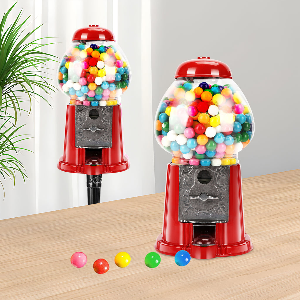 15 Inch Commercial Red Big Gumball Machine With Stand Key Operated Uncharged Candy Dispenser Machine Bubble Gum Machine Coin Operated Metal Candy Machine Halloween Christmas Fun Party Gift Xh - Home Decor & Storage | VELOURY LIVING