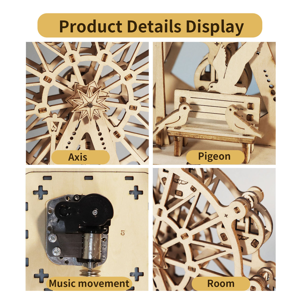 Sales Are Prohibited On The Temu And Shein Music Park 3D Wooden Puzzles Music Box Ferris Wheel Diy Crafts Handmade Model Kits For Women Birthday Gifts - Home Decor & Storage | VELOURY LIVING