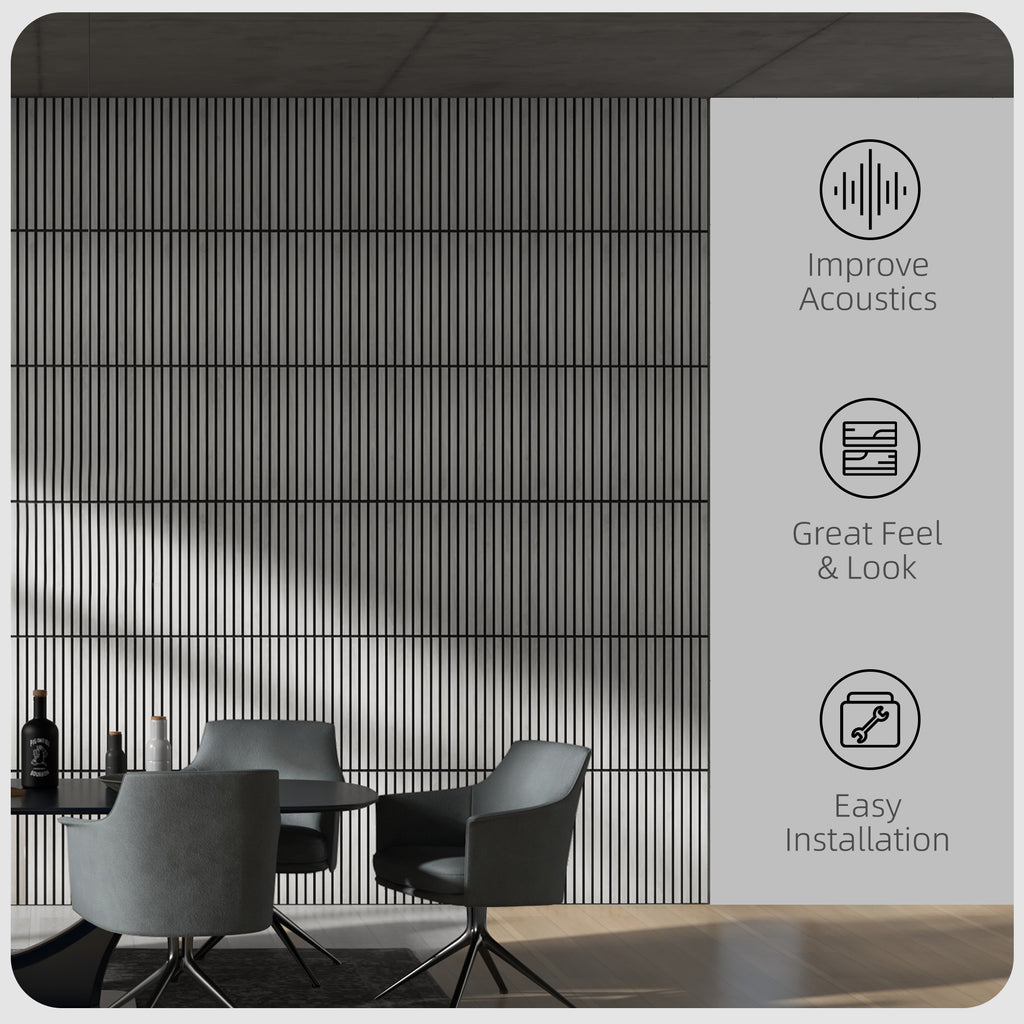 24X24 Wood Panels For Wall 4 Pack Acoustic Panels Sound Absorbing Slat Wall For Interior Wall Decor Home Gray - Home Decor & Storage | VELOURY LIVING