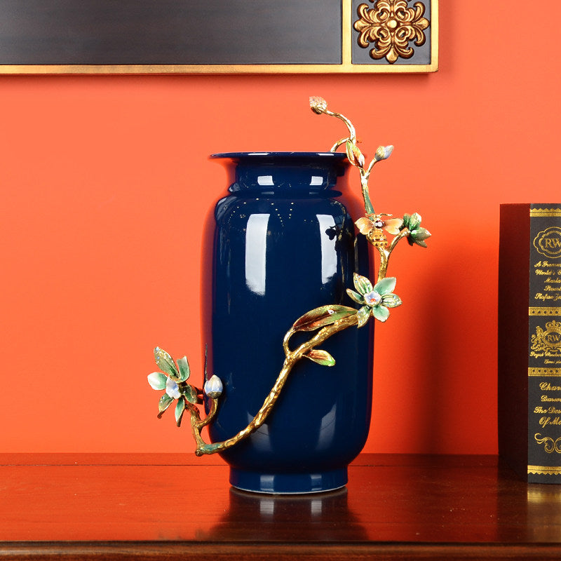 Luxurious And Fulfilling Crabapple Ceramic Decorative Vase - Home Decor & Storage | VELOURY LIVING