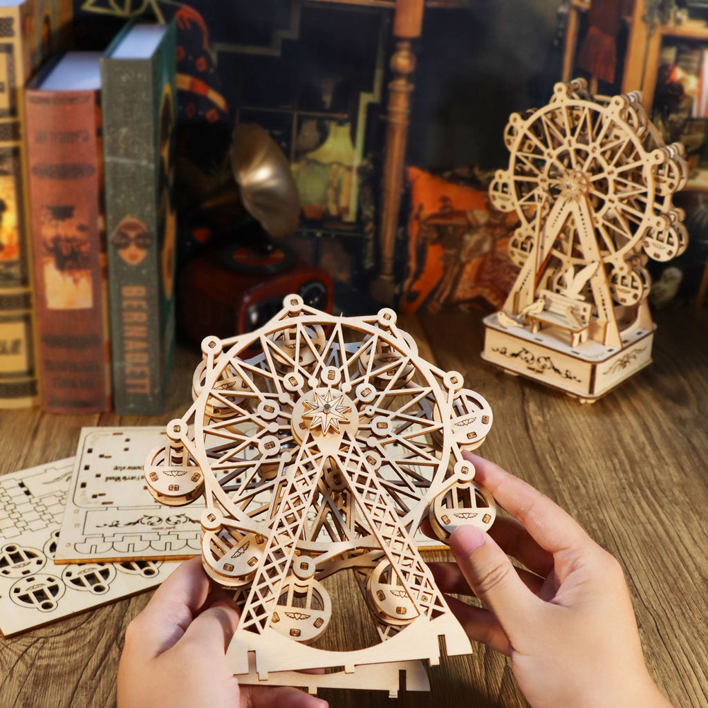 Sales Are Prohibited On The Temu And Shein Music Park 3D Wooden Puzzles Music Box Ferris Wheel Diy Crafts Handmade Model Kits For Women Birthday Gifts - Home Decor & Storage | VELOURY LIVING