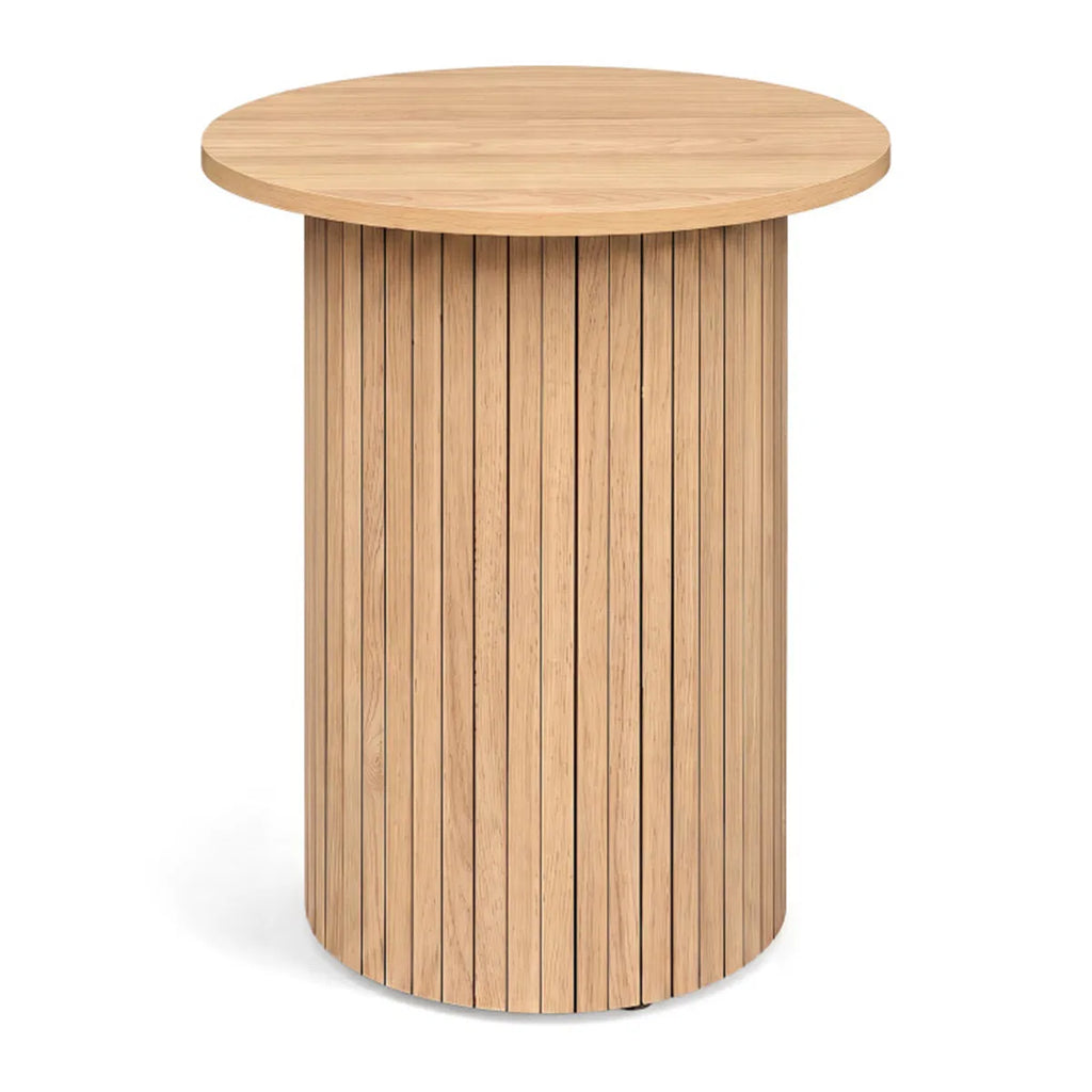 Minimalist Round Pedestal Side Table Space Saving Stable Nightstand With Rounded Edges Anti Slip Pads Versatile Accent Furniture For Small Spaces Home Decor Natural - Home Decor & Storage | VELOURY LIVING