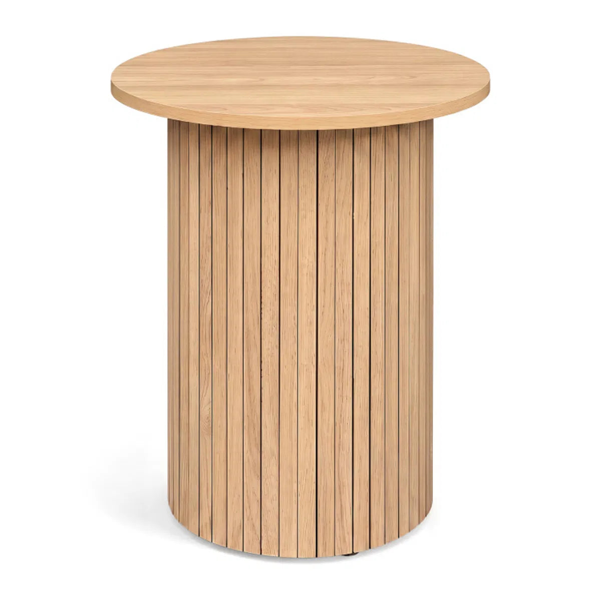 Minimalist Round Pedestal Side Table Space Saving Stable Nightstand With Rounded Edges Anti Slip Pads Versatile Accent Furniture For Small Spaces Home Decor Natural - Home Decor & Storage | VELOURY LIVING
