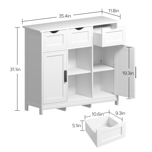Storage Cabinets Wooden Floor Cabinet With Drawers And Shelves Storage Cabinets Accent Cabinet For Living Room Bedroom Bathroom Furniture Home Decor - Home Decor & Storage | VELOURY LIVING