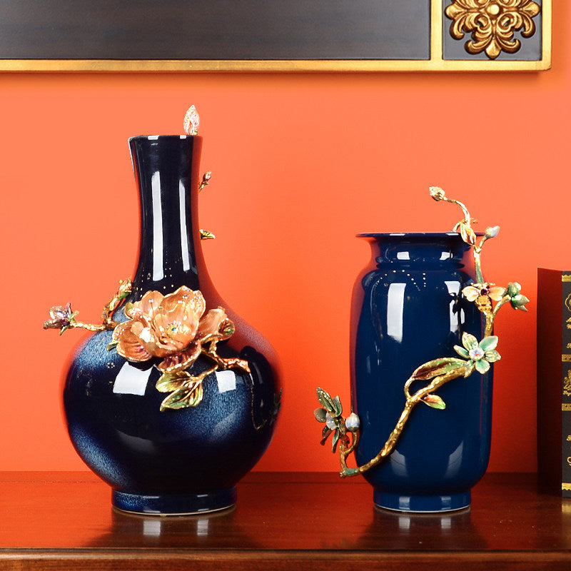 Luxurious And Fulfilling Crabapple Ceramic Decorative Vase - Home Decor & Storage | VELOURY LIVING