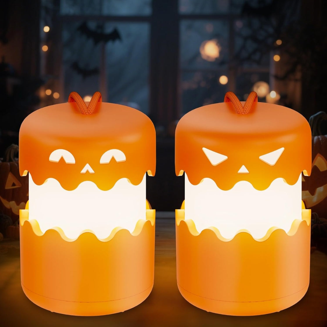 Rechargeable Halloween Pumpkin Lantern Light Collapsible Jack O Lantern - Home Decor & Storage | VELOURY LIVING