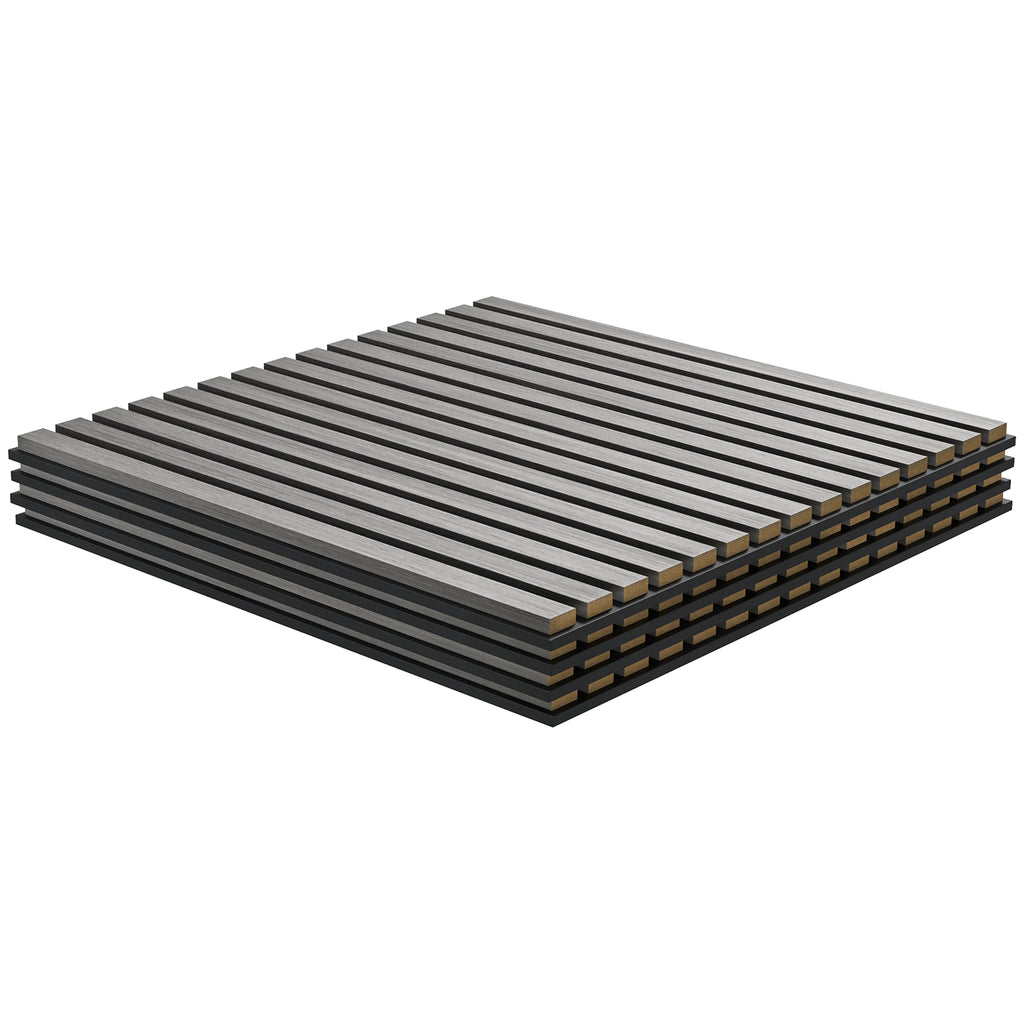 24X24 Wood Panels For Wall 4 Pack Acoustic Panels Sound Absorbing Slat Wall For Interior Wall Decor Home Gray - Home Decor & Storage | VELOURY LIVING