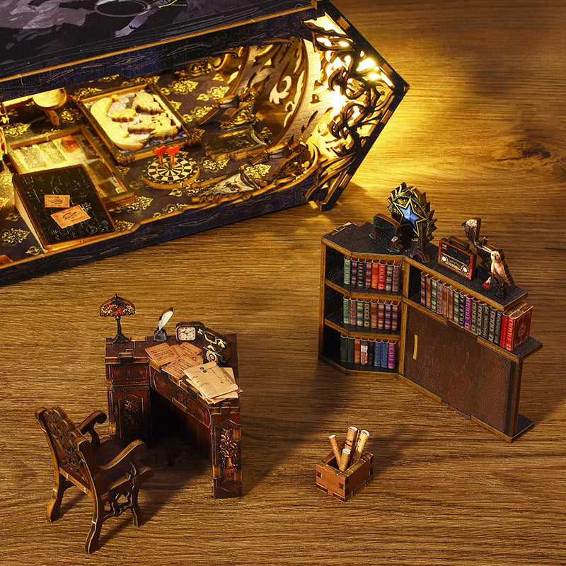 Handmade Cottage Book Stand Detective Club Creative 3D Stereo Model Assembly New Year And Birthday Gifts - Home Decor & Storage | VELOURY LIVING