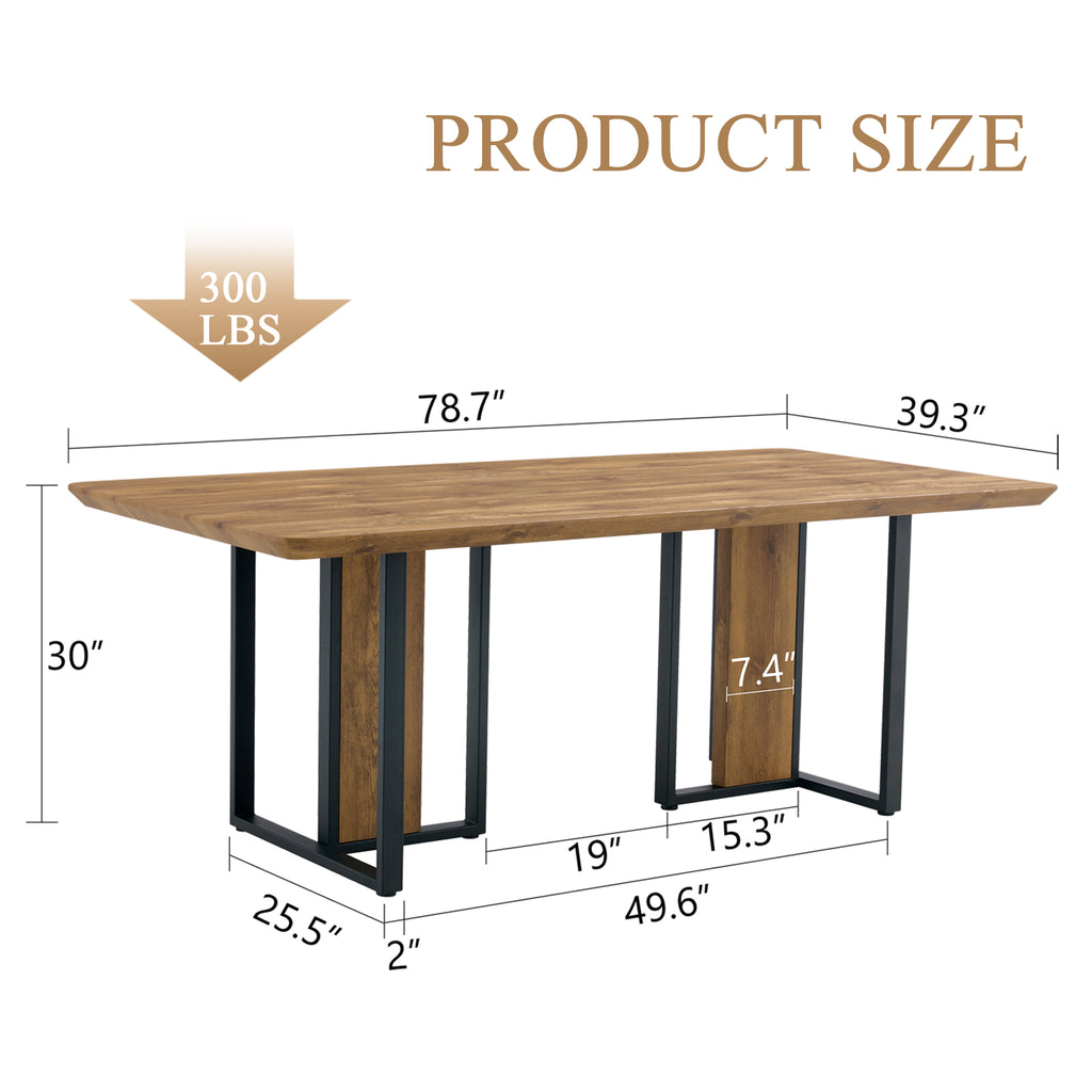 Modern Minimalism And Luxurious Wood Rectangular Patterned Dining Table The Computer Desk Dining Tables Are Used In The Dining Room Living Room 78 7X39 3X30 - Home Decor & Storage | VELOURY LIVING