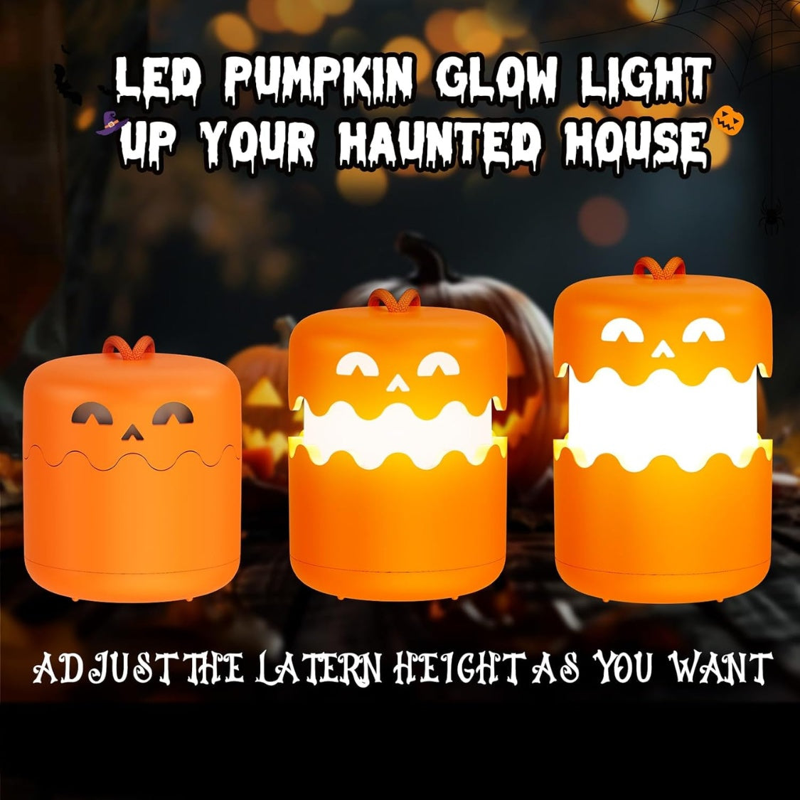 Rechargeable Halloween Pumpkin Lantern Light Collapsible Jack O Lantern - Home Decor & Storage | VELOURY LIVING