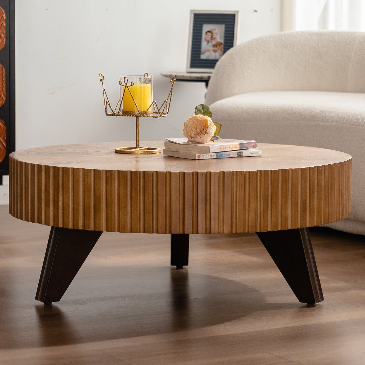35 4 Round Retro Coffee Table Coffee Table Suitable For Coffee And Home Decor Natural - Home Decor & Storage | VELOURY LIVING
